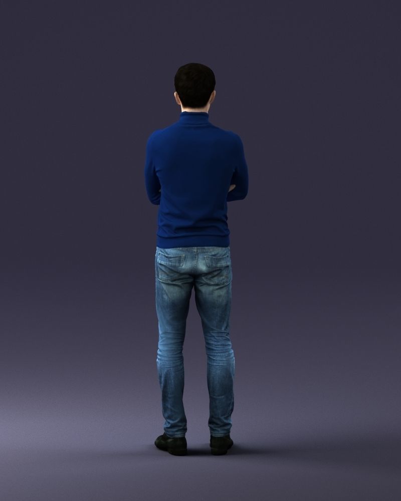 000374 Male Character in Blue Turtleneck 3dp 3D print model_18