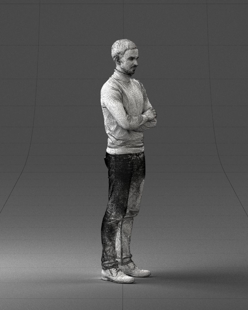 000374 Male Character in Blue Turtleneck 3dp 3D print model_11