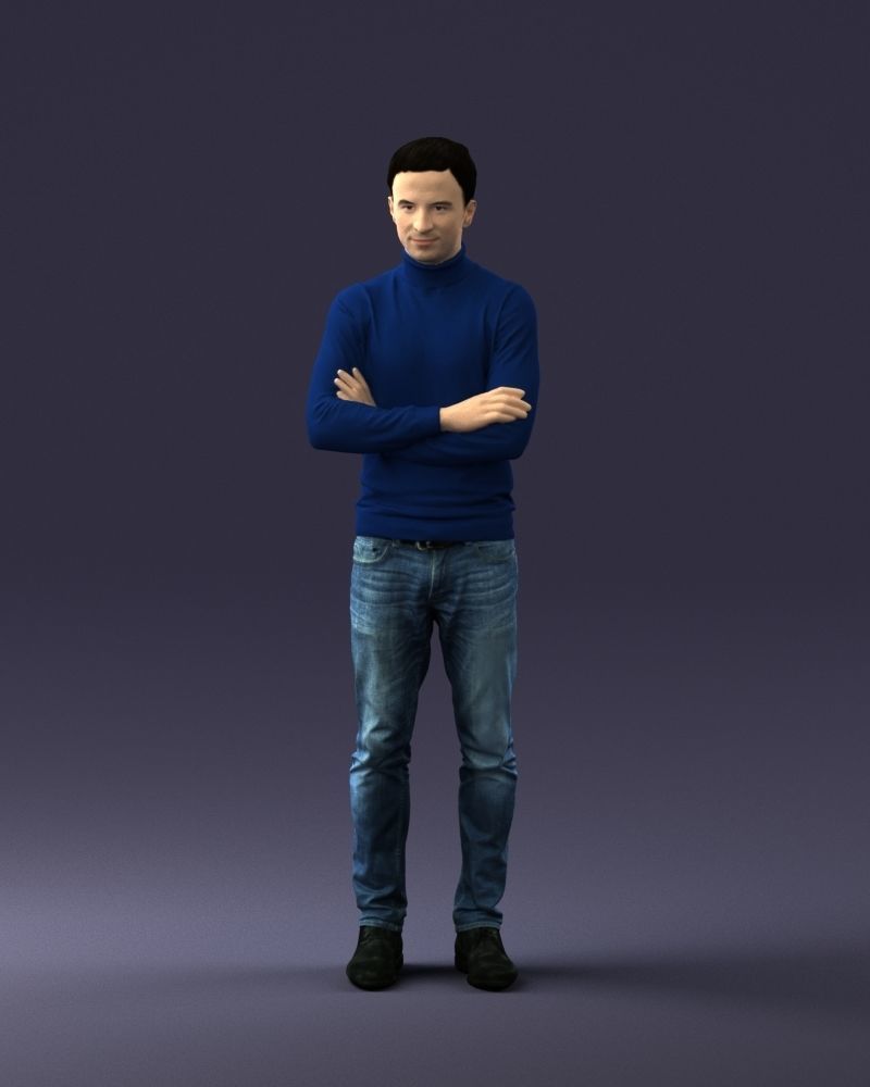 000374 Male Character in Blue Turtleneck 3dp 3D print model_33