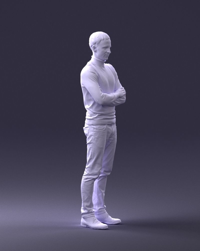 000374 Male Character in Blue Turtleneck 3dp 3D print model_10