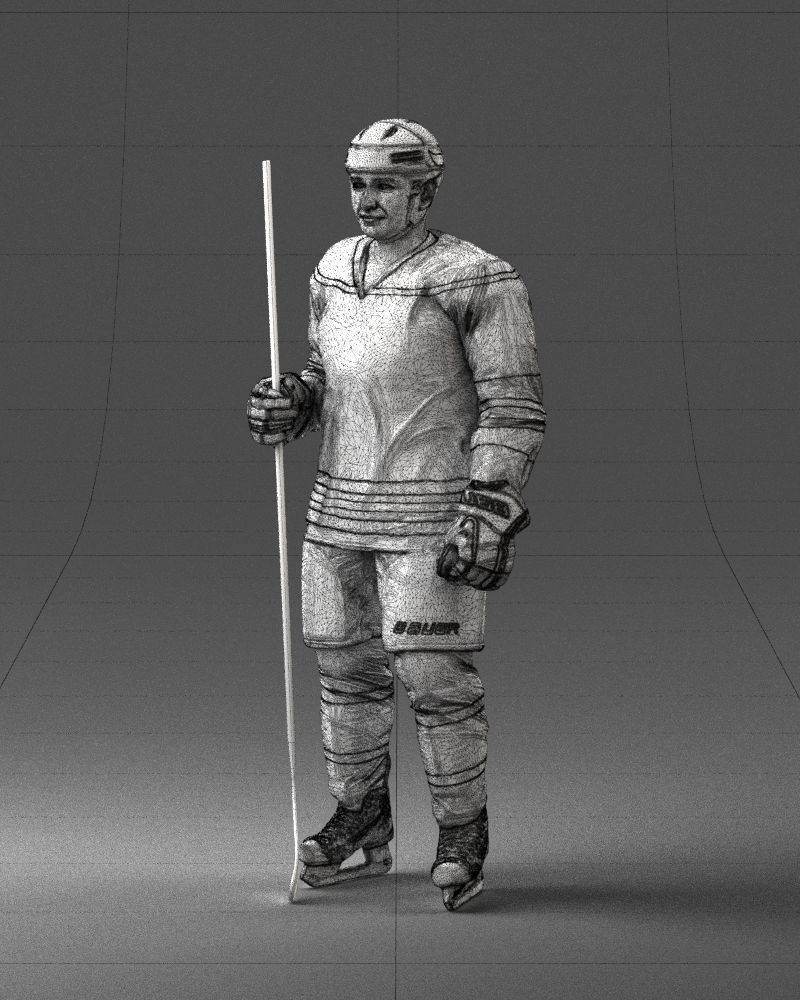 Hockey player 0302 3D Print Ready 3D print model_32