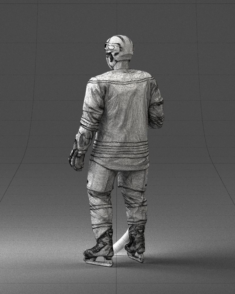 Hockey player 0302 3D Print Ready 3D print model_23