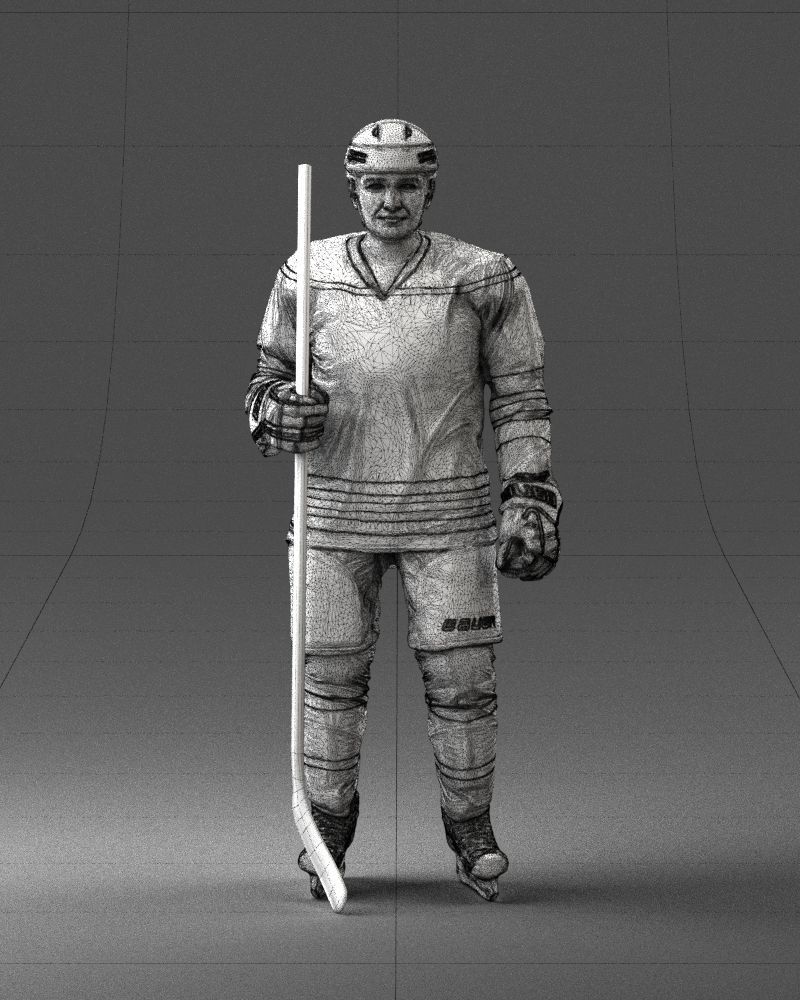 Hockey player 0302 3D Print Ready 3D print model_5