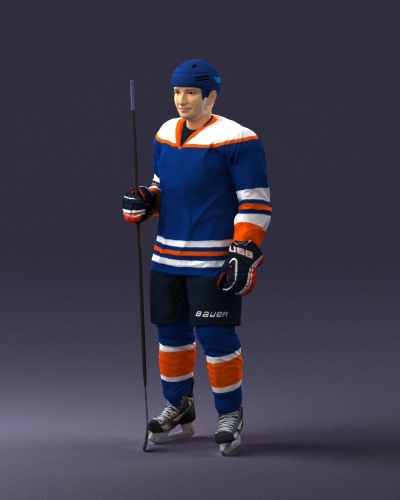 Hockey player 0302 3D Print Ready 3D print model_30