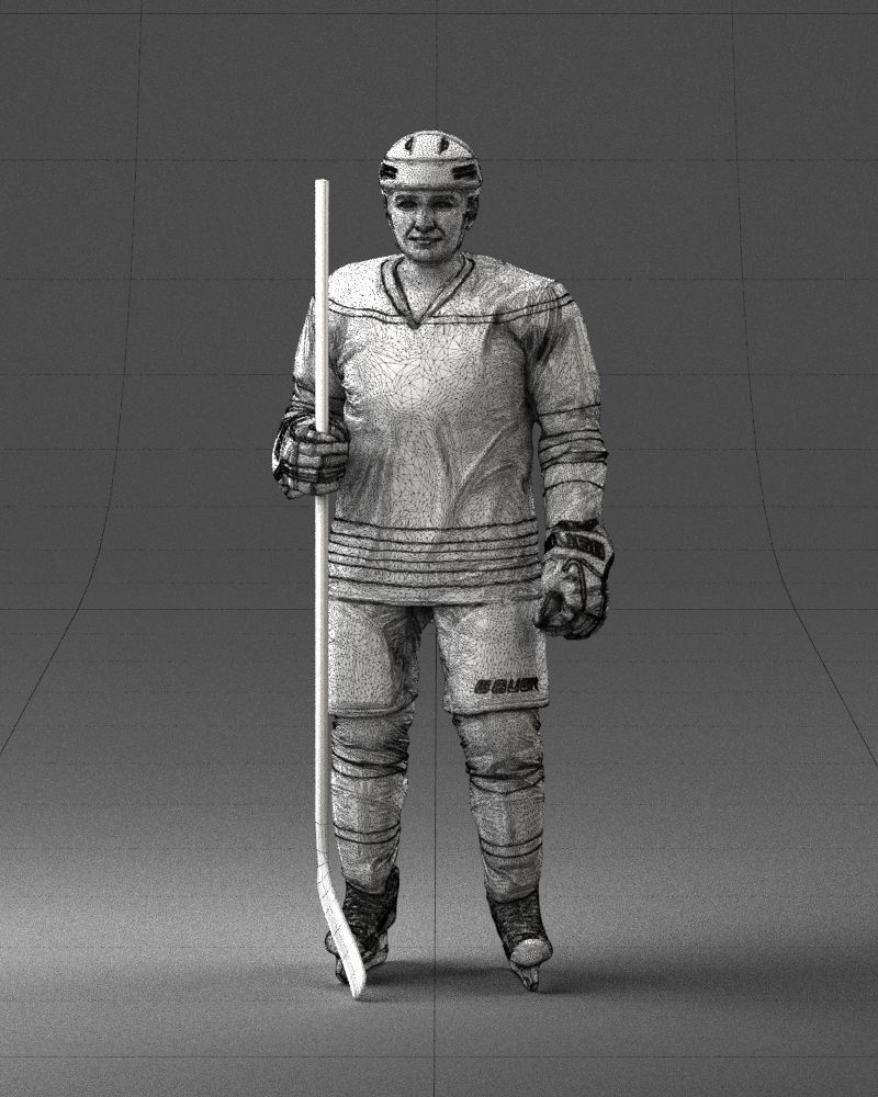 Hockey player 0302 3D Print Ready 3D print model_2