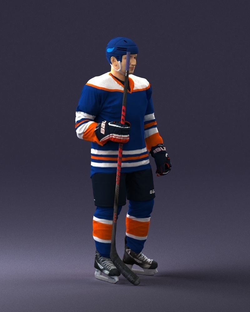 Hockey player 0302 3D Print Ready 3D print model_9