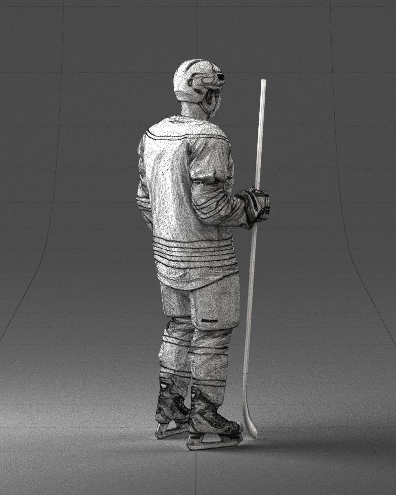 Hockey player 0302 3D Print Ready 3D print model_17