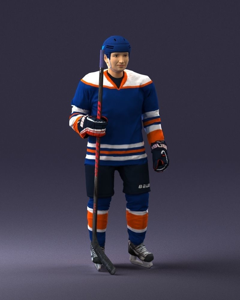 Hockey player 0302 3D Print Ready 3D print model_6