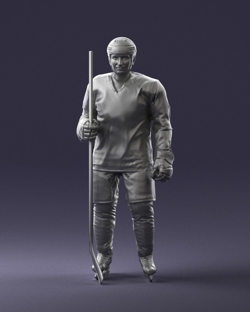 Hockey player 0302 3D Print Ready 3D print model_37
