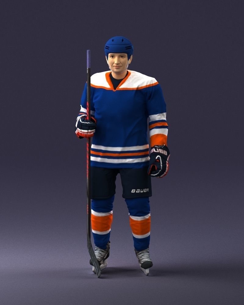 Hockey player 0302 3D Print Ready 3D print model_36