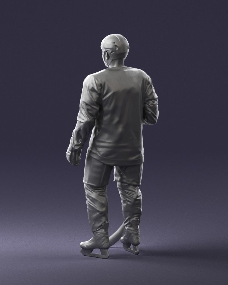 Hockey player 0302 3D Print Ready 3D print model_22