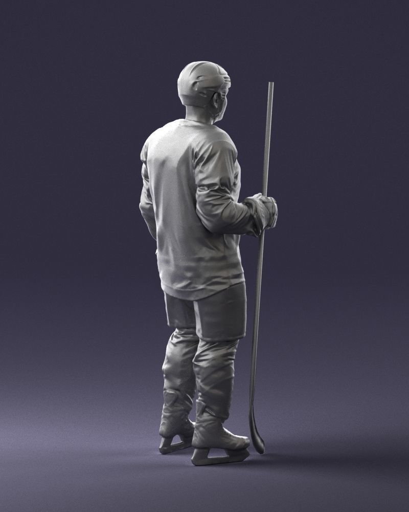 Hockey player 0302 3D Print Ready 3D print model_16