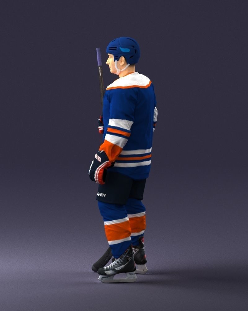 Hockey player 0302 3D Print Ready 3D print model_24