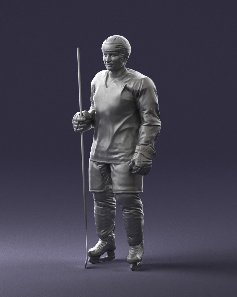 Hockey player 0302 3D Print Ready 3D print model_31