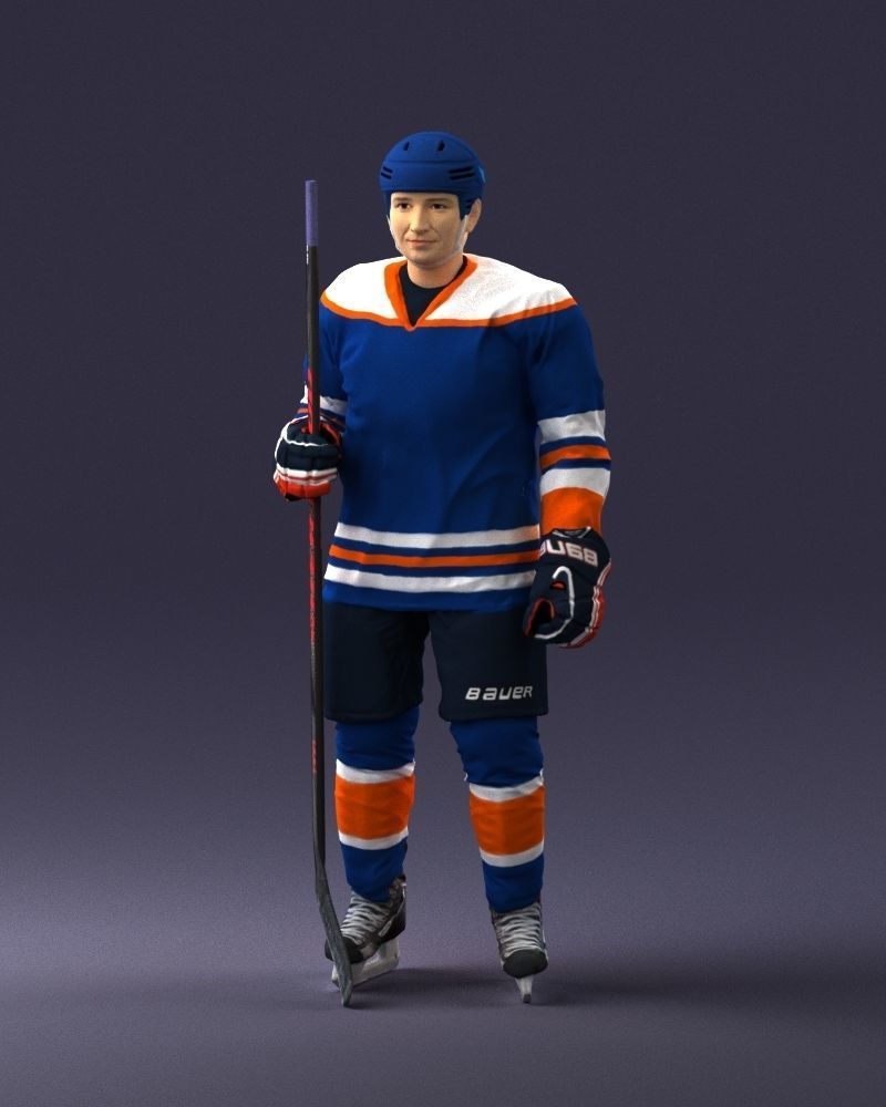 Hockey player 0302 3D Print Ready 3D print model_33