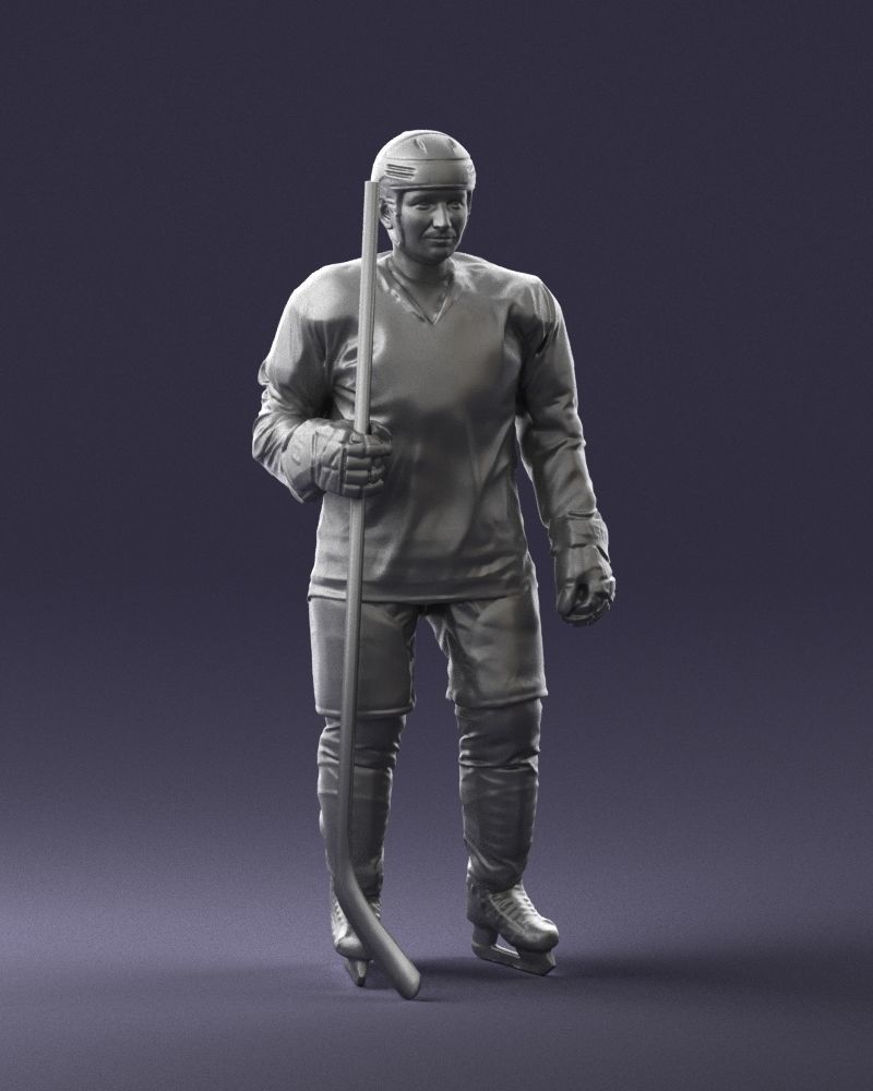 Hockey player 0302 3D Print Ready 3D print model_7