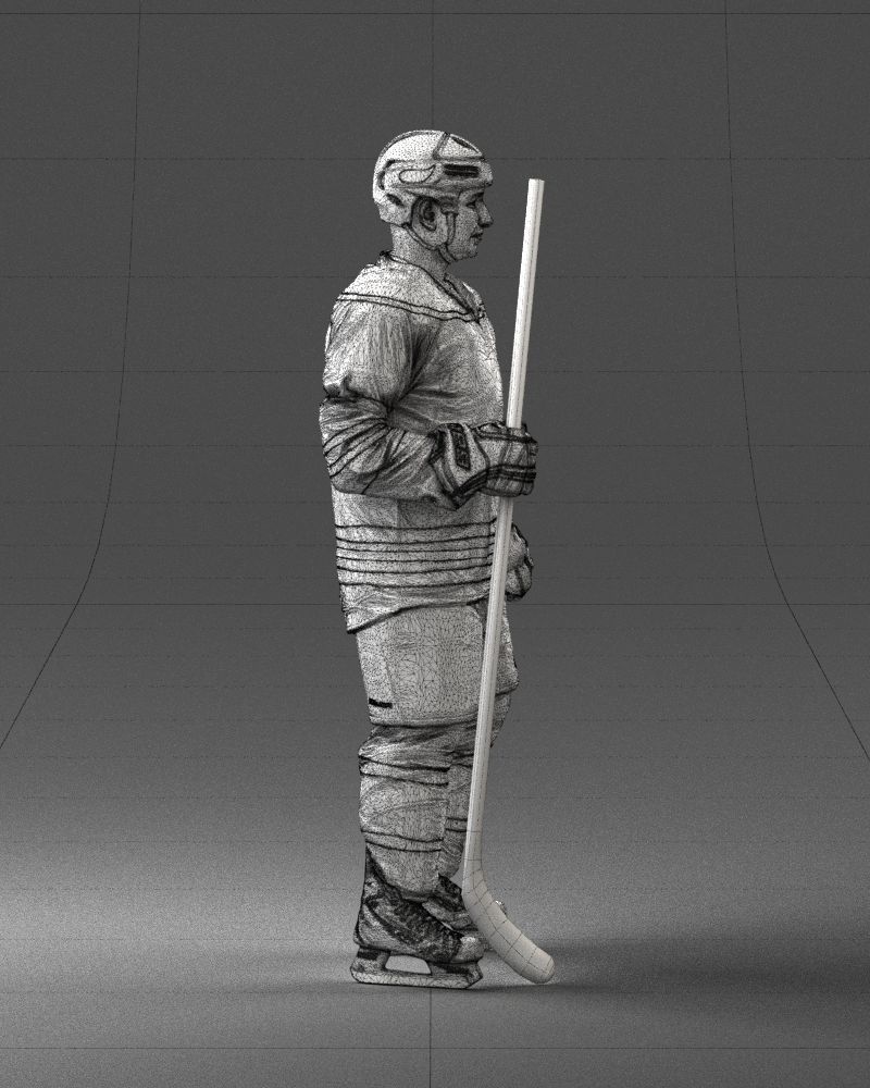 Hockey player 0302 3D Print Ready 3D print model_14