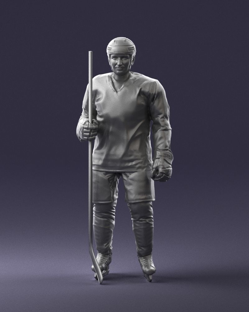 Hockey player 0302 3D Print Ready 3D print model_1