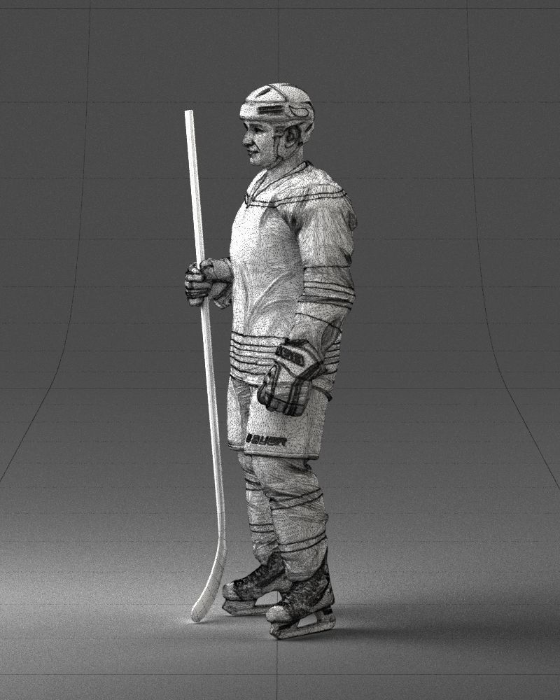 Hockey player 0302 3D Print Ready 3D print model_29