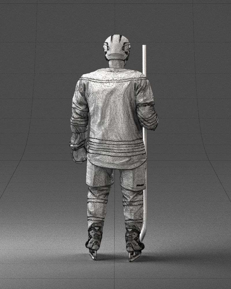 Hockey player 0302 3D Print Ready 3D print model_20