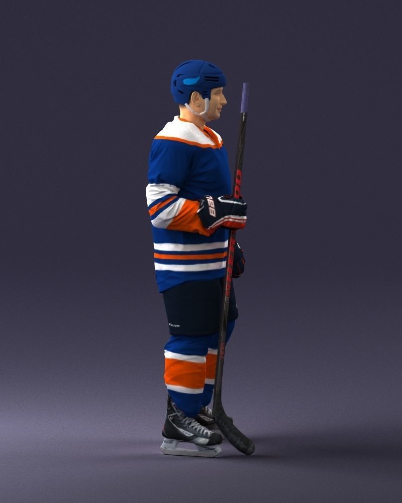 Hockey player 0302 3D Print Ready 3D print model_12