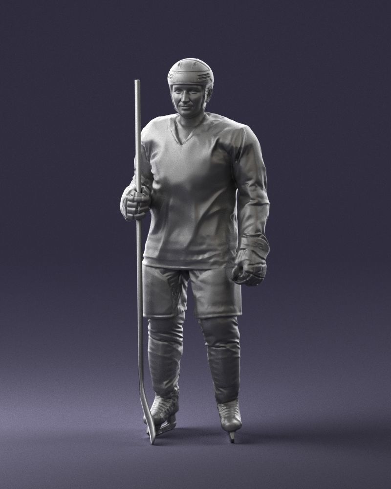 Hockey player 0302 3D Print Ready 3D print model_34