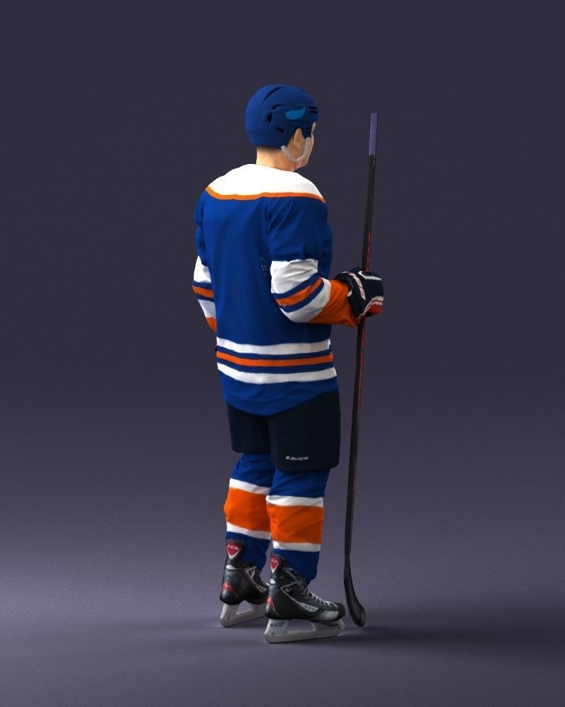 Hockey player 0302 3D Print Ready 3D print model_15