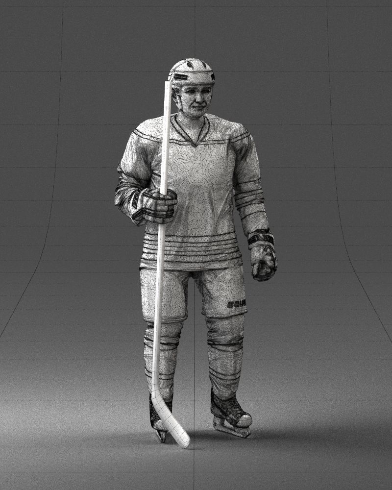 Hockey player 0302 3D Print Ready 3D print model_8