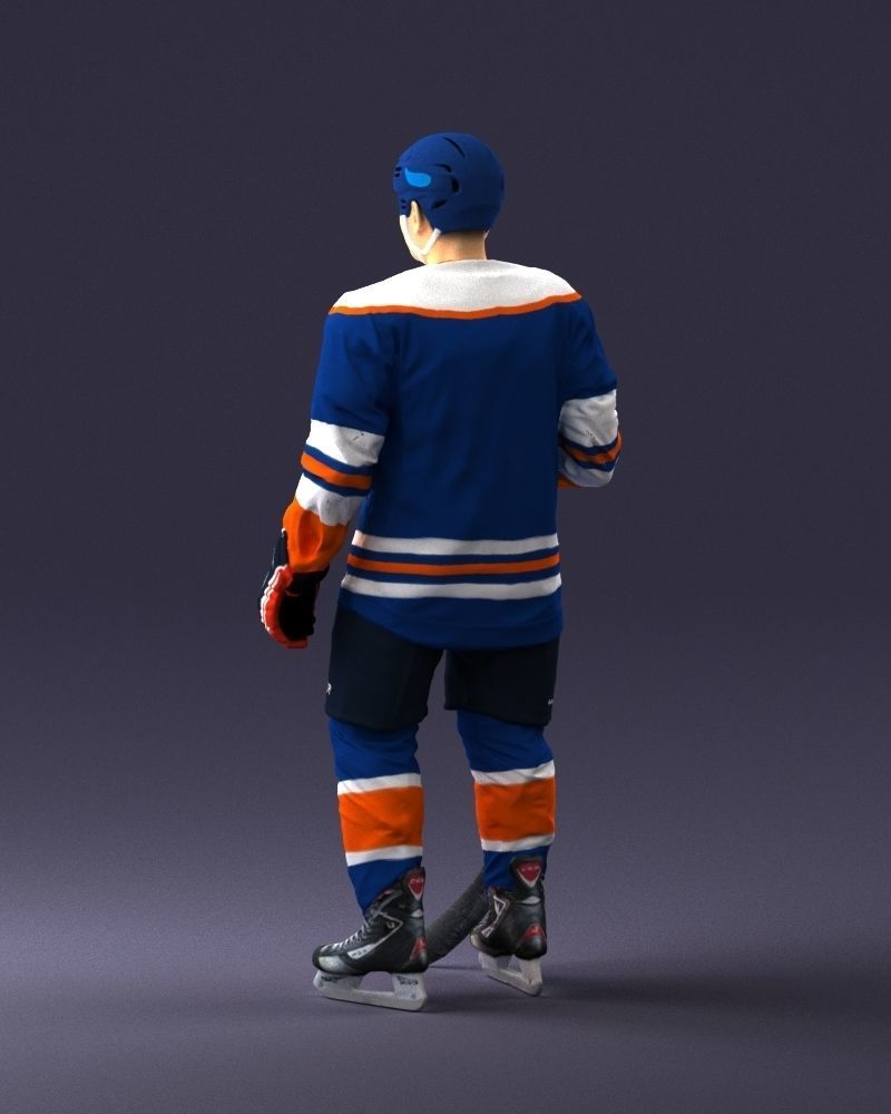 Hockey player 0302 3D Print Ready 3D print model_21