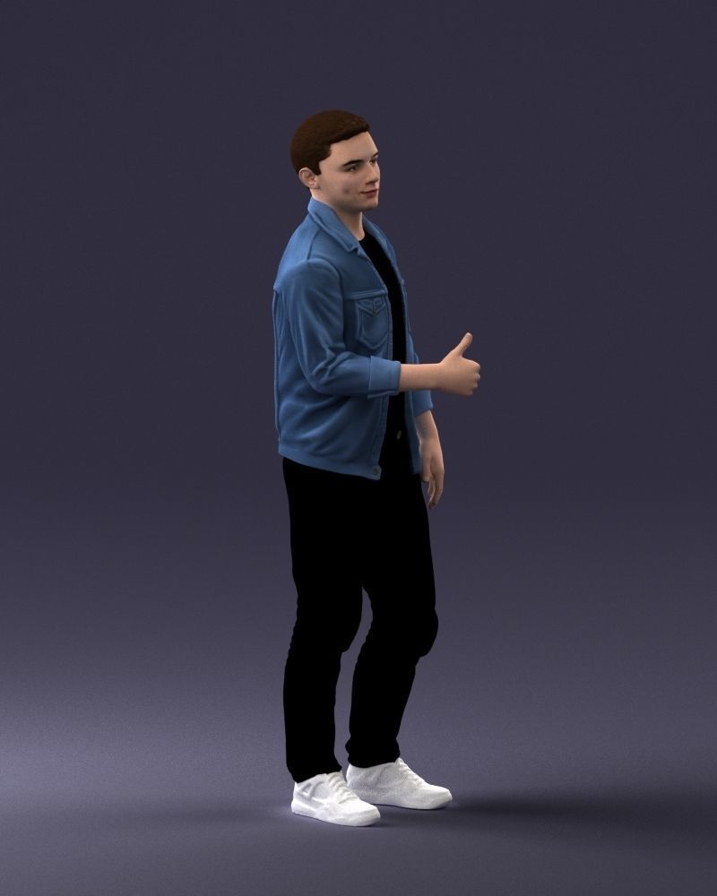 000220 Young Male in Blue Jacket Thumbs-Up 1121 3dp 3D print model_9