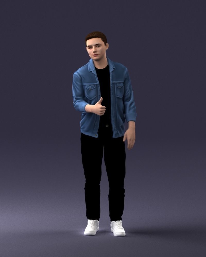 000220 Young Male in Blue Jacket Thumbs-Up 1121 3dp 3D print model_36