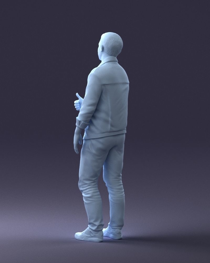 000220 Young Male in Blue Jacket Thumbs-Up 1121 3dp 3D print model_22