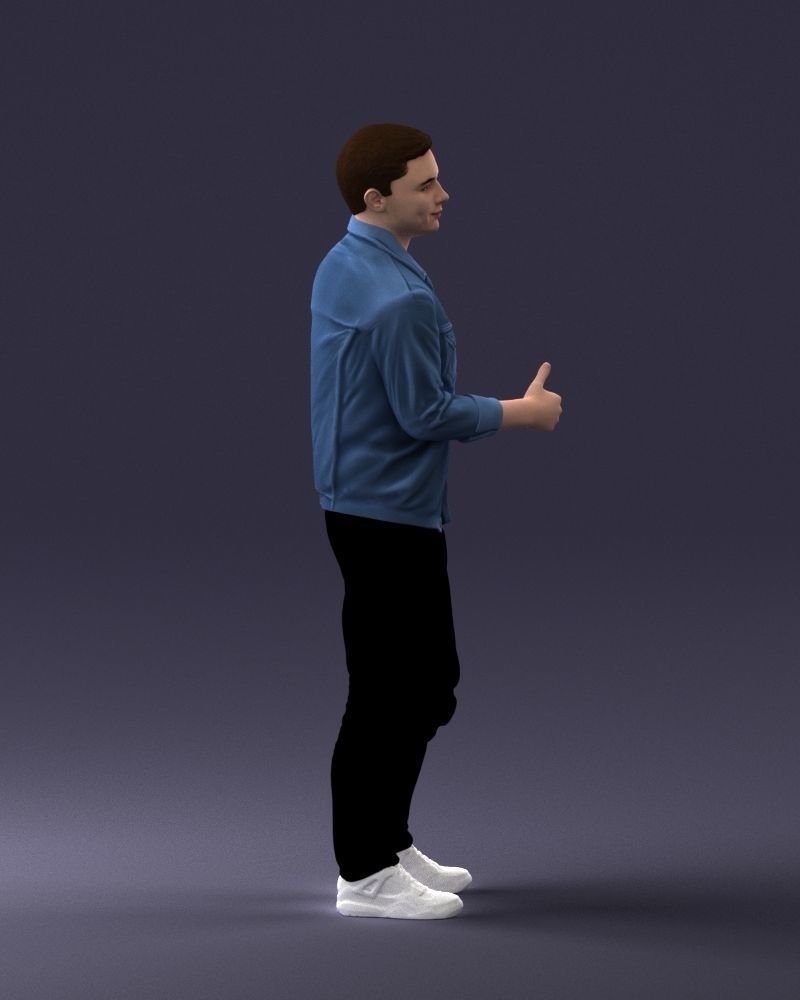 000220 Young Male in Blue Jacket Thumbs-Up 1121 3dp 3D print model_12