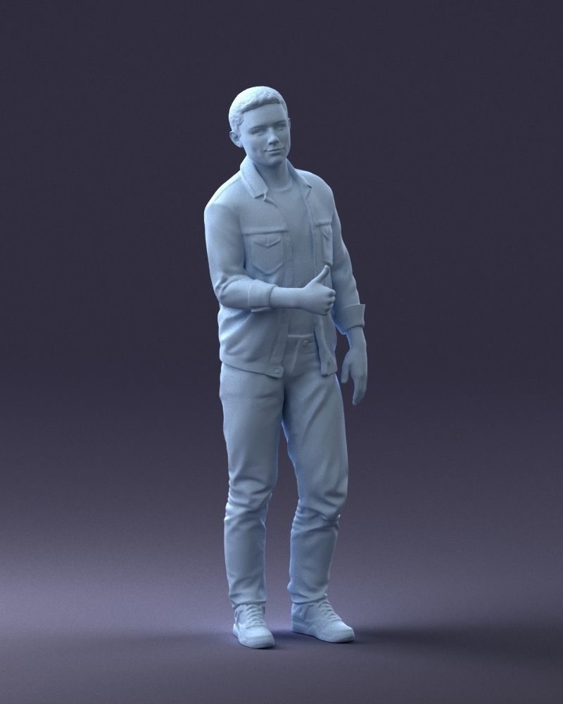000220 Young Male in Blue Jacket Thumbs-Up 1121 3dp 3D print model_7
