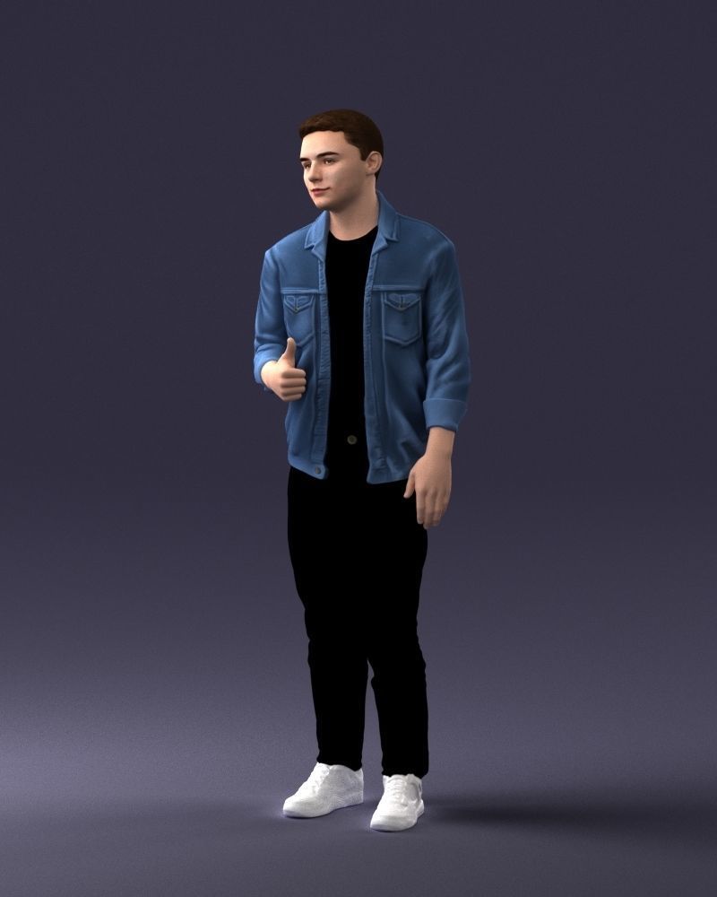 000220 Young Male in Blue Jacket Thumbs-Up 1121 3dp 3D print model_30