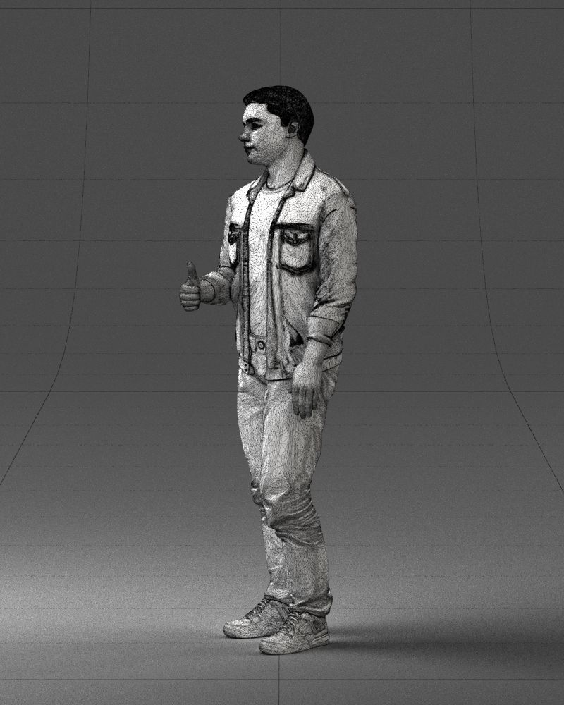 000220 Young Male in Blue Jacket Thumbs-Up 1121 3dp 3D print model_29