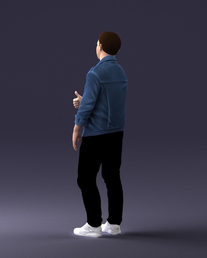 000220 Young Male in Blue Jacket Thumbs-Up 1121 3dp 3D print model_21
