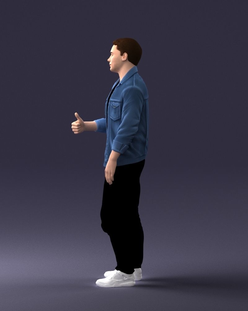 000220 Young Male in Blue Jacket Thumbs-Up 1121 3dp 3D print model_24