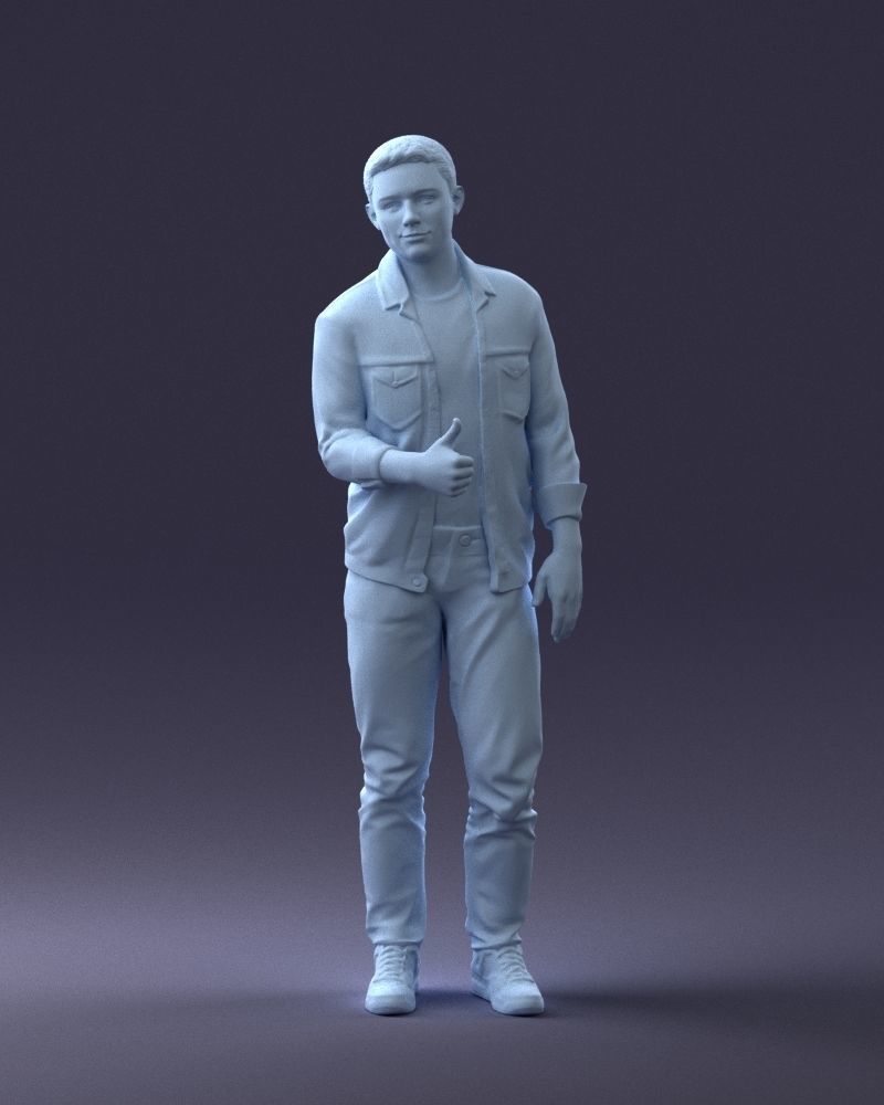 000220 Young Male in Blue Jacket Thumbs-Up 1121 3dp 3D print model_4