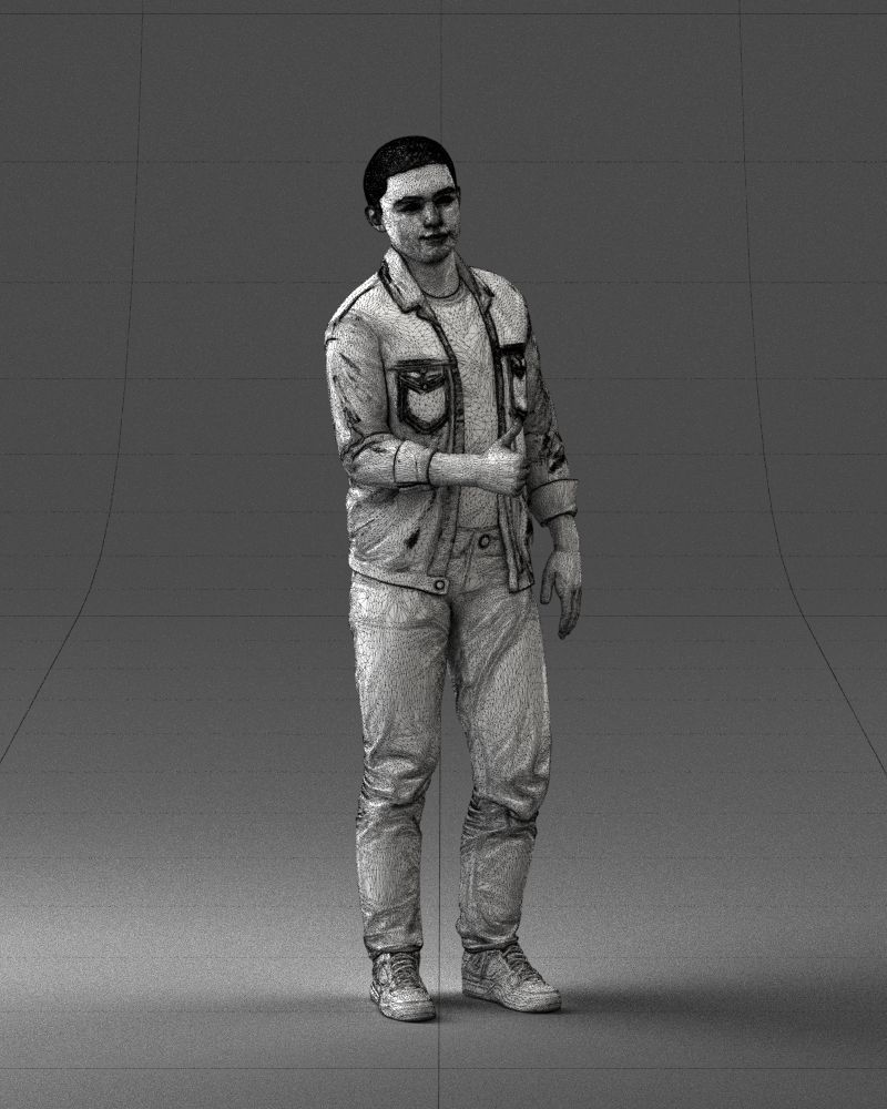 000220 Young Male in Blue Jacket Thumbs-Up 1121 3dp 3D print model_8