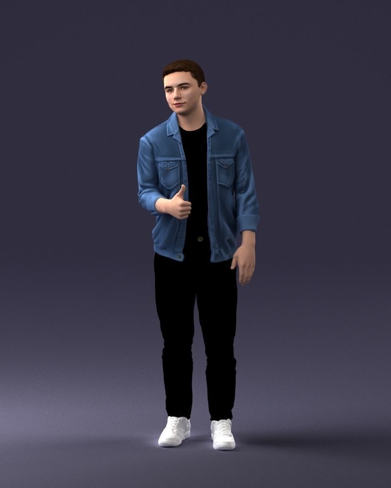 000220 Young Male in Blue Jacket Thumbs-Up 1121 3dp 3D print model_33