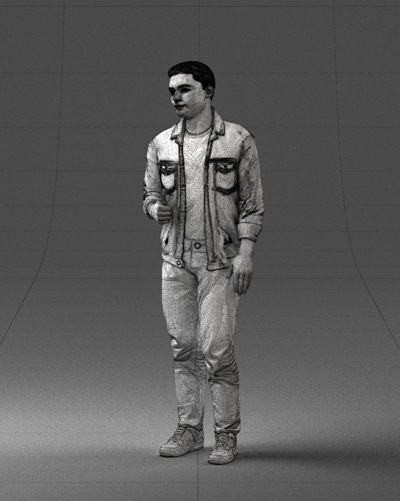 000220 Young Male in Blue Jacket Thumbs-Up 1121 3dp 3D print model_32