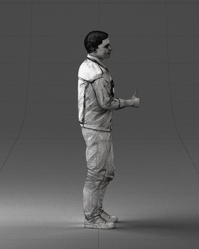 000220 Young Male in Blue Jacket Thumbs-Up 1121 3dp 3D print model_14