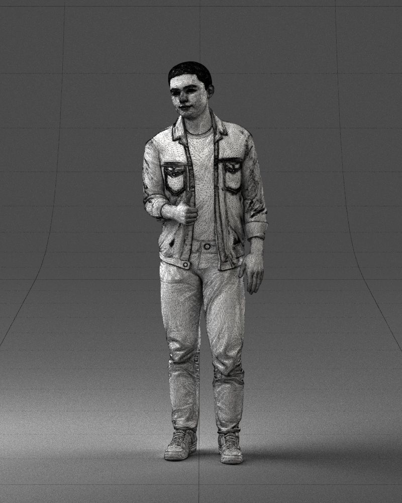 000220 Young Male in Blue Jacket Thumbs-Up 1121 3dp 3D print model_35