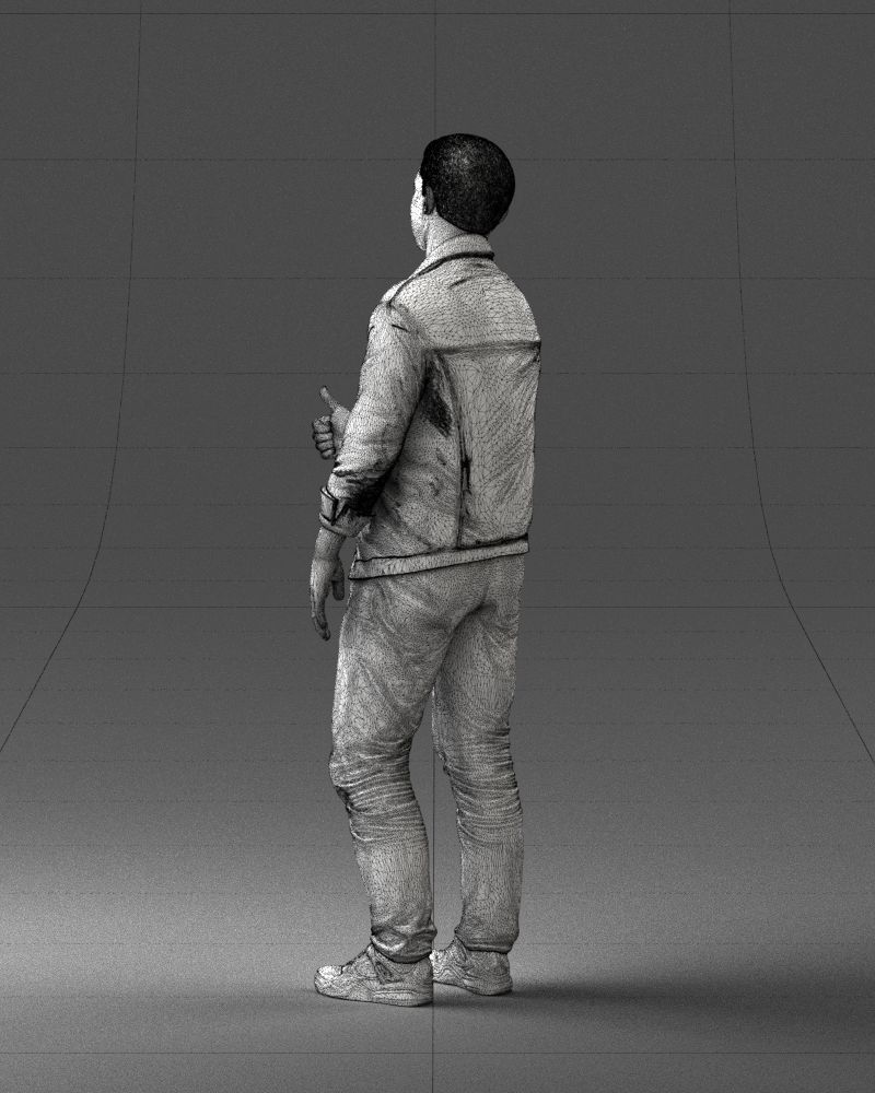 000220 Young Male in Blue Jacket Thumbs-Up 1121 3dp 3D print model_23