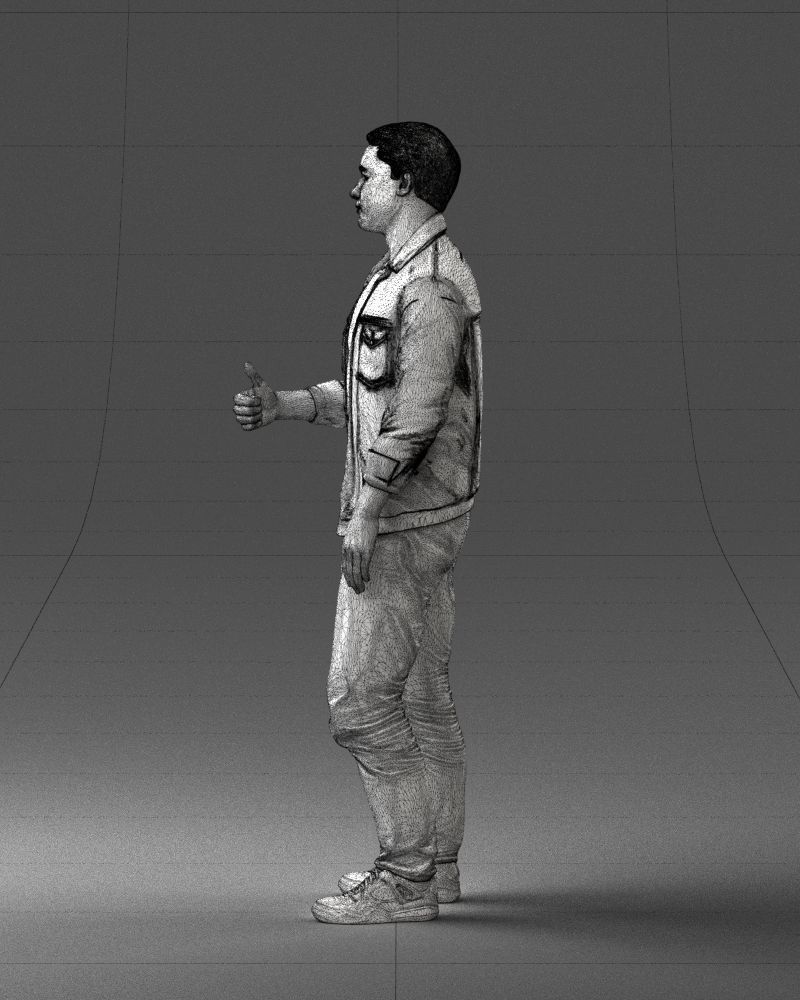 000220 Young Male in Blue Jacket Thumbs-Up 1121 3dp 3D print model_26