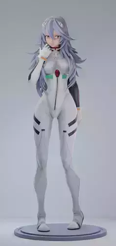 Rei Ayanami long hair divide and full version 3D print model