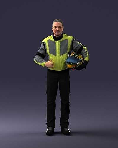 Moto racer in pose 0013 3D Print Ready 3D print model