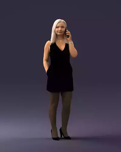 Woman with smartphone 0122 3D Print Ready 3D print model