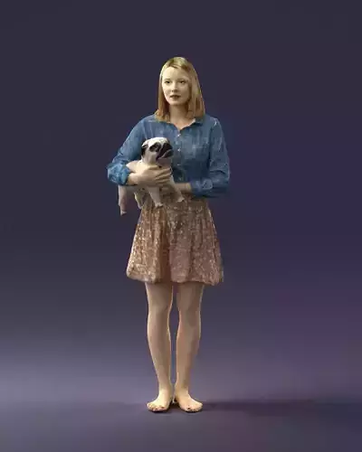 000005 Woman with dog 0921 3dp 3D print model